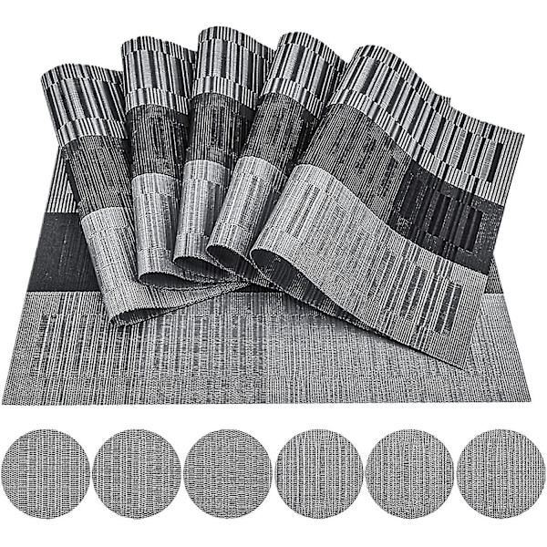 6 set lautasalustoja, pestävät pöytämatot, pyyhittävät tabletit, set kpl 45x30 cm