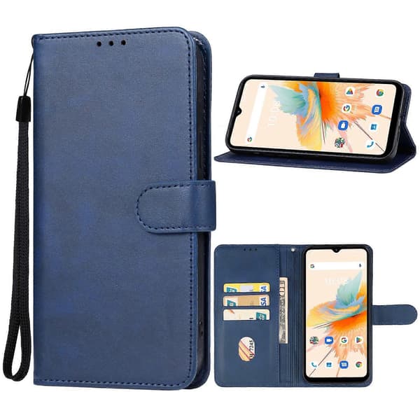 Telefonfodral i läder Blue Blue For UMIDIGI A15/A15C