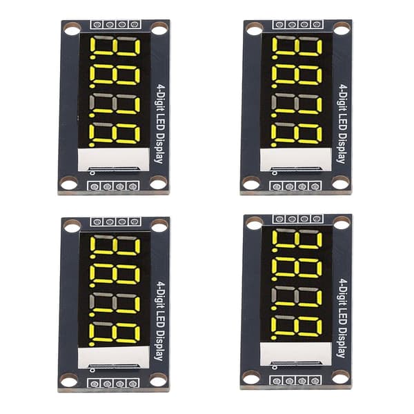 4 Set Digital Tube Display Modul LED 4 Siffror 7 Segment 0.36in TM1637 Drivkrets Gul MRA110C