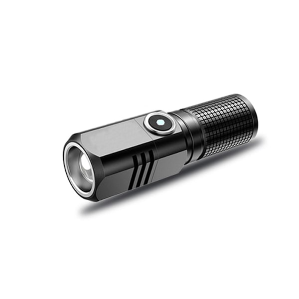 Mini 3-växlad led ficklampa Typ-c Snabbladdning Kraftfull handhållen lampa för nöd- och utomhusbruk Black