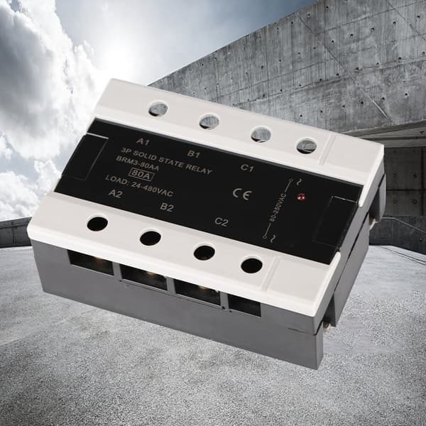 Last 24-480VAC trefaset solid state-relé (BRM3-80AA)