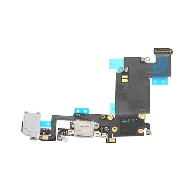 Laderportmodul USB Laderport Dockkontakt Mikrofon Hodetelefon Flexkabel Modul for iPhone 6S Plus Grå