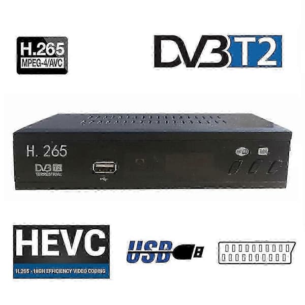 【BQ】DVB T2 Hevc 265 Digital TV-mottaker DVB-T2 265 1080p HD-dekoder USB Terrestrisk TV-mottaker EPG-innstillinger - Perfekt