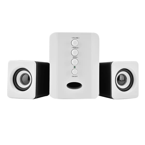 Mini USB 2.1 højttaler subwoofer til telefon bærbar computer (hvid)