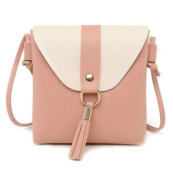 Pu Læder Kvinder Bucket Skuldertaske Mode Panelet kvast Crossbody Taske Kvinde Messenger Bag Små håndtasker (brun)
