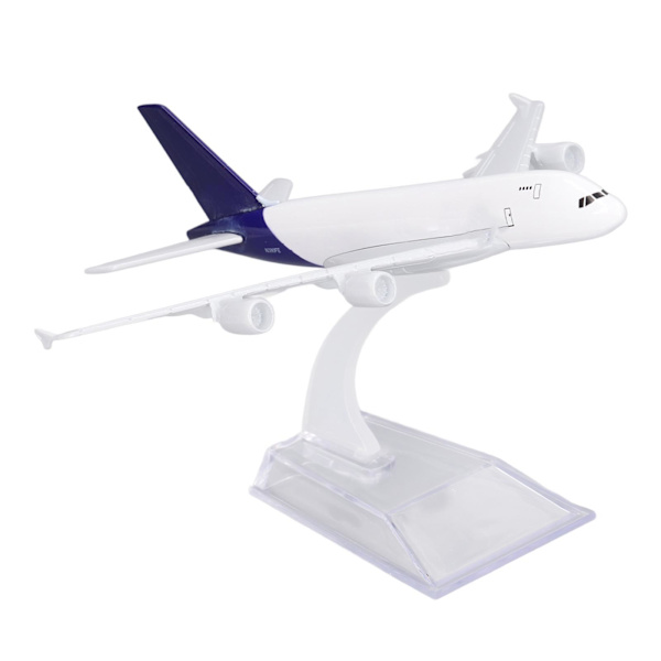 Legeringsflymodel Høj Simulation Fly Dekorationssamling Model med Baseholder