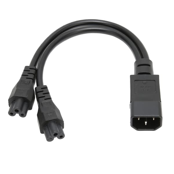 Dobbelt kvindelig strømkabel til bærbar computeradapter, 100-250V