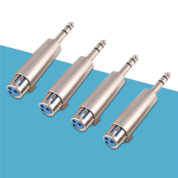 XLR hunn til 1/4\" stereoplugg mikrofonadapter - 4-pakning