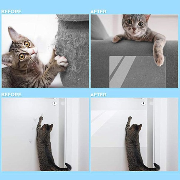Pet Cat Scratch Guard Matta Cat Scratching Stolpe Möbel Soffskydd Transparent