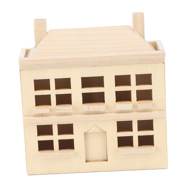 1 12 Miniatyr Dockhus Villa DIY Trähus Modell Barn Dockmöbler Leksak