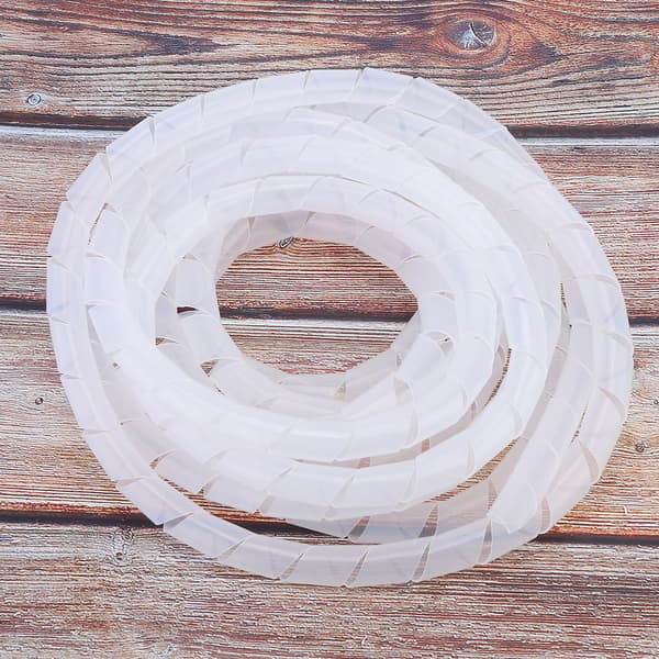 2-pakning Wire Protector Spiral PP Wire Kabelbeskyttelse Tilbehør Wire Sleeve Hvit 14mm