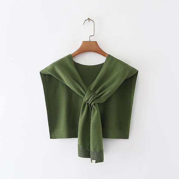 Hösten och vintern axelrem i ull med falsk krage varm halsduk Green 90cm*45cm