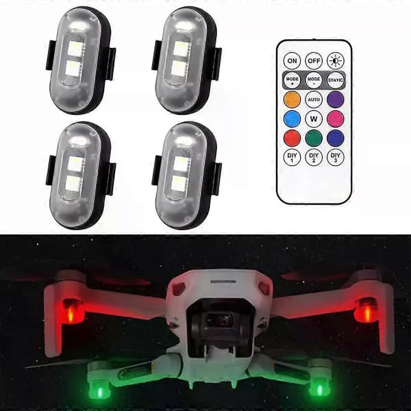 4x Auto Fjärrkontroll Stroboskopljus, Trådlöst LED-stroboskopljus med Hög Ljusstyrka