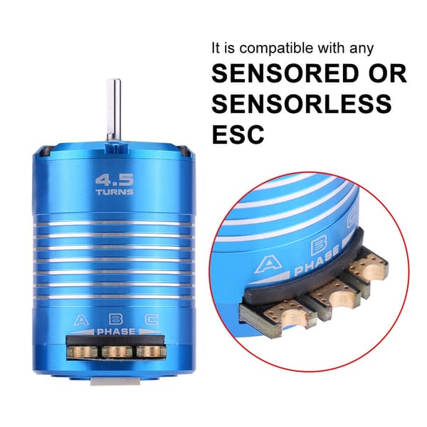 540 2 Poler 4.5T Sensorförsedd Borstlös Motor för 1/10 RC Bil