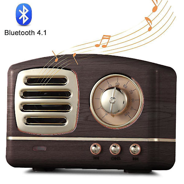 Bärbar Retro Bluetooth Mini-högtalare (svart)