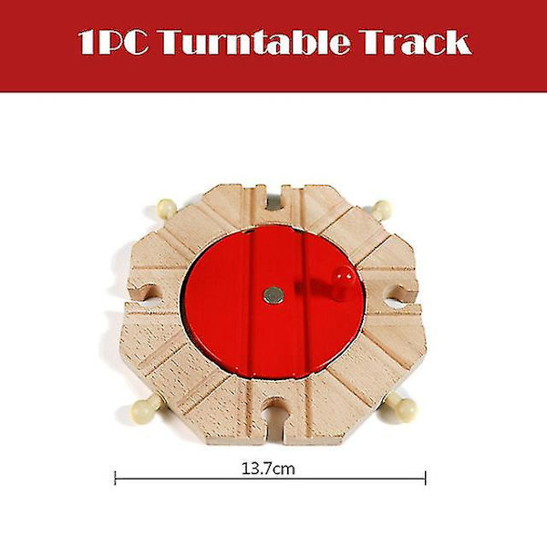 Hhcx-new All Kinds Wooden Track Parts Beech Wooden Railway Train Track Accessories Fit With All s Wood Tracks Toys For Kids 1pcs turntable track
