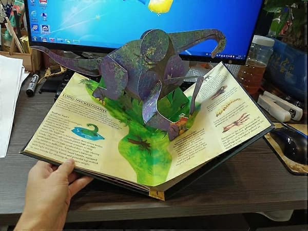 【BQ】Leksikon Forhistorisk Dinosaur Pop-up 3D Klaff Bildebok Interaktiv Dinosaur Læringsleke A