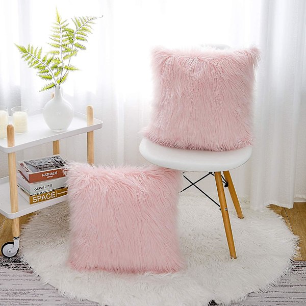 Faux Fur Cushion Covers Soft Decorative Throw Pillowcases,pack Of 2