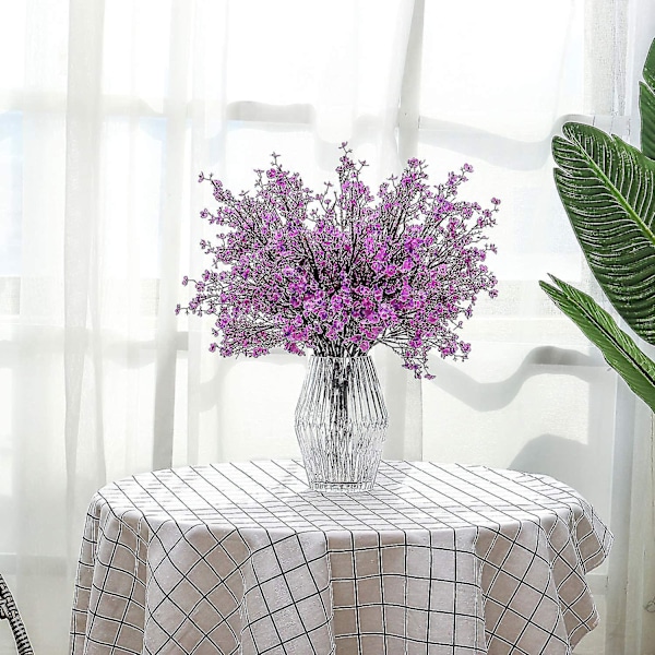 Gypsophila Artificial Blooms Flowers Bush Artificial Silk Silica, sininen purple