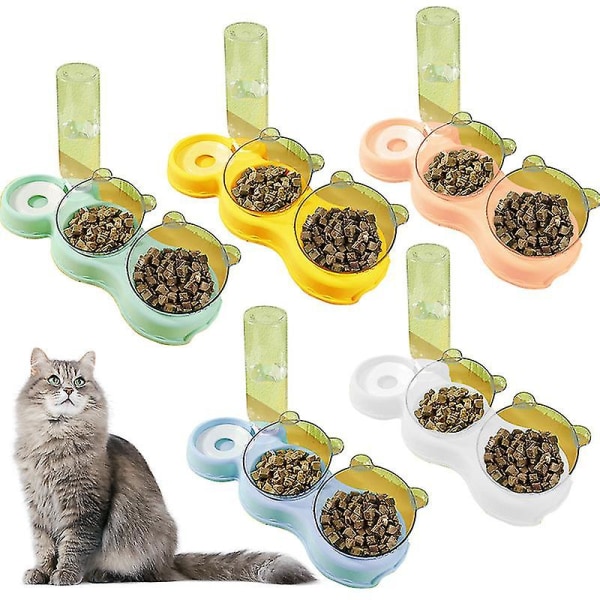 Kæledyrsfoderautomat Drikkevandsfoderautomat Automatisk vandpåfyldning Kat Hund Dobbeltskål Green