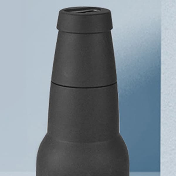 12oz Rustfri Stål Dobbeltvægget Ølflaske Dåse Isolator Køler med Oplukker Sort