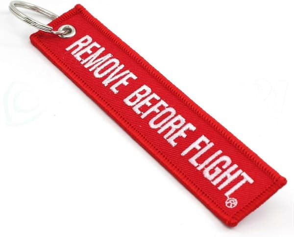 【BQ】Korkealaatuinen täysin uusi \"Remove Before Flight\" avaimenperä - Punainen/Valkoinen 1 kpl Punainen