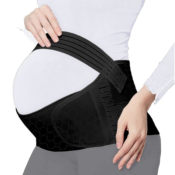 Graviditetsbelte Graviditet Ryggstøtte Ryggskinne Lett magebinder Graviditetsbelte for graviditet, svart, én størrelse