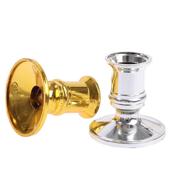 【BQ】2 stk/sæt Plastlysestage Lysestage F Silver