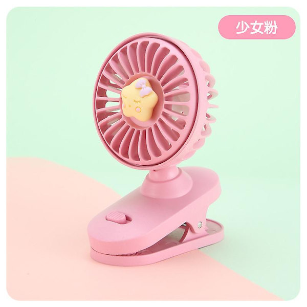 Xiaomi Cartoon Desktop Ladattava Clip Mini Fan Student Dormitory Kannettava Clip Seinä USB Mini Tuuletin Led Valolla ja Ohjauksella pink