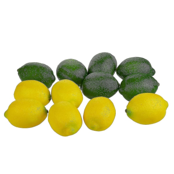 Stor kunstig citron og lime, realistiske dekorative falske veje -12 arter (6 slags forskellige farver)