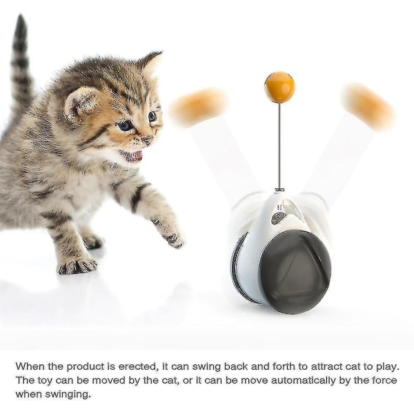 Hhcx-tumbler Swing Toys For Cats Kitten Interactive Balance Car Cat Chasing Toy With Catnip(black)