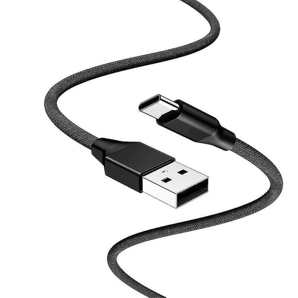 USB A till typ C-kabel Snabbladdningssladd Svart Black