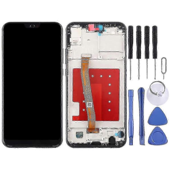LCD-skjerm med ramme for Huawei P20 Lite / Nova 3e (svart) Black