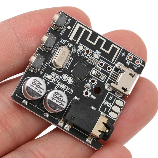Bluetooth Receiver Board Bluetooth 5.0 Stereo Forstærker Board med Knapkontrol til DIY Sort
