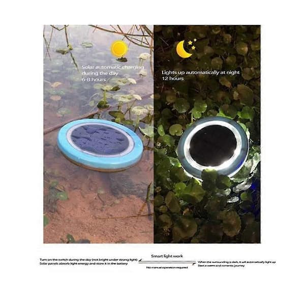 Solcellelamper med 8 LED-lys for hagebruk, oppvasklamper, vanntette landskapslamper for hageganger Blue