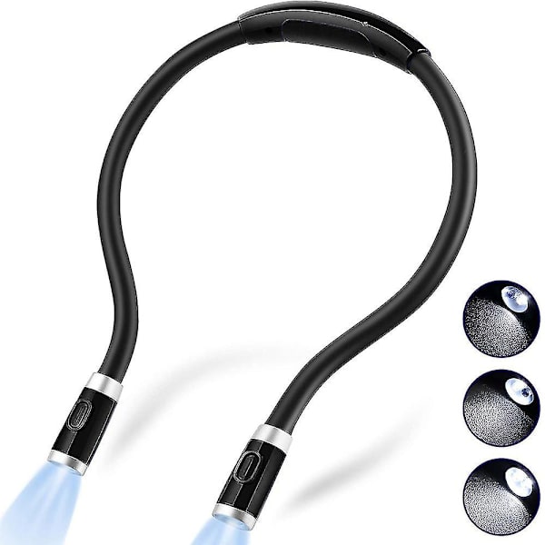 Uppladdningsbar Led Book Light, halskram Läslampor för läsning i sängen