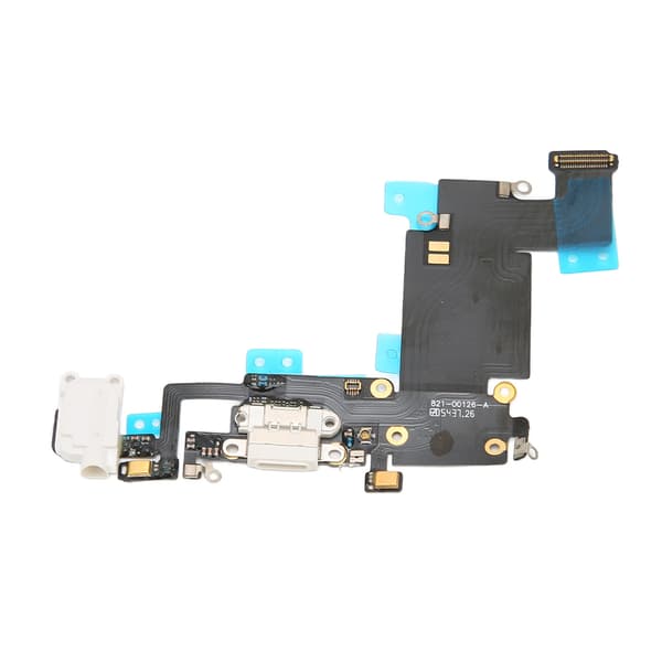 Laderportmodul USB Laderport Dockkontakt Mikrofon Hodetelefon Flexkabel Modul for iPhone 6S Plus Hvit