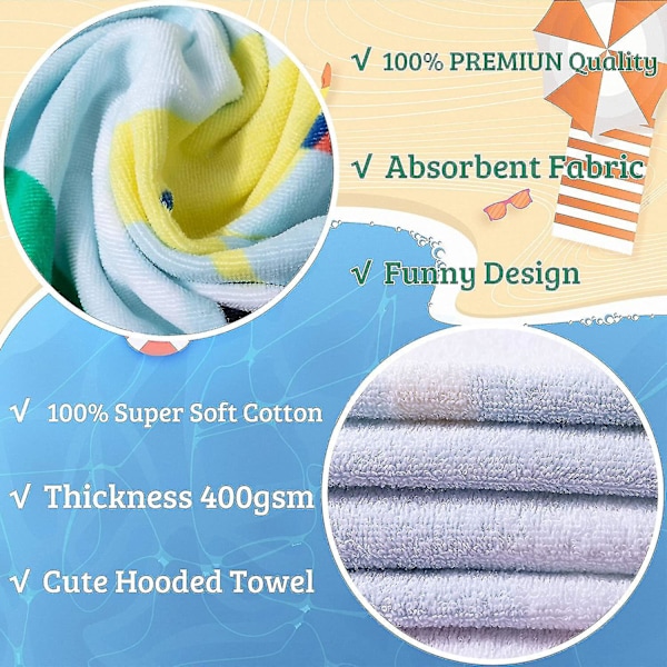 Beach Bath Towel With Hood-24*47-dinosaur