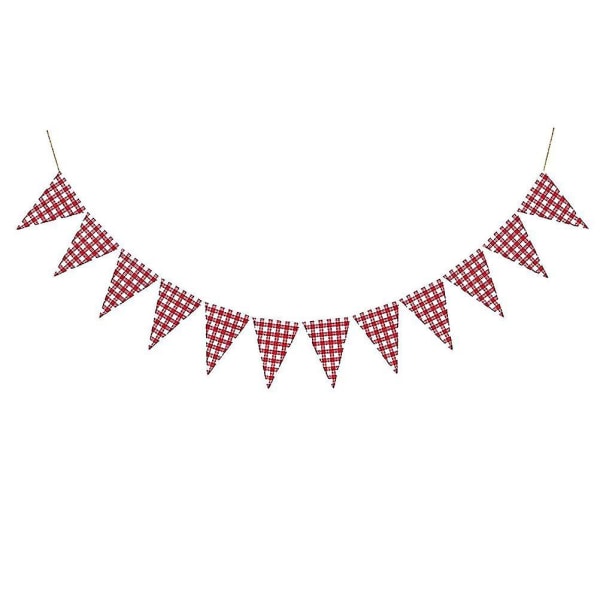 1st 280x170cm Triangel Bunting Banner Pläd Dekorativ Vimpel Burgee Pull Flag Party Supplies (röd Vit)