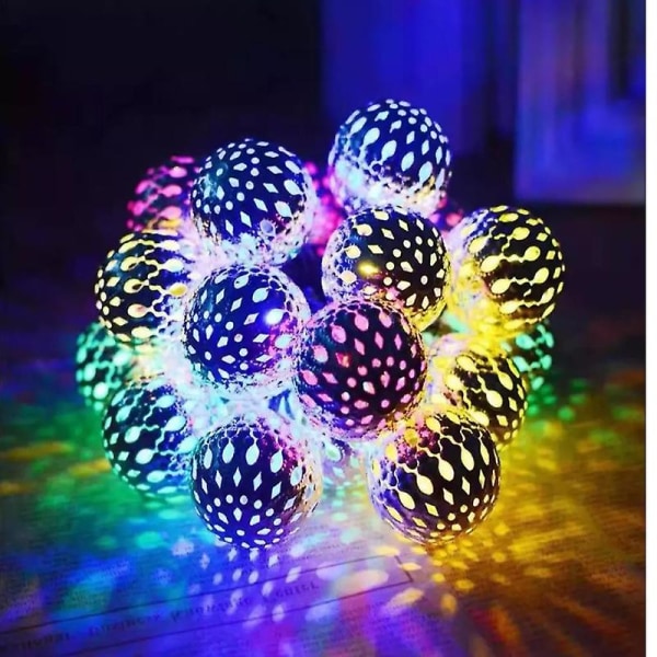 10ft 20 Led Marockansk Globe Led Fairy String Lights För Jul (varm vit) Multicolor