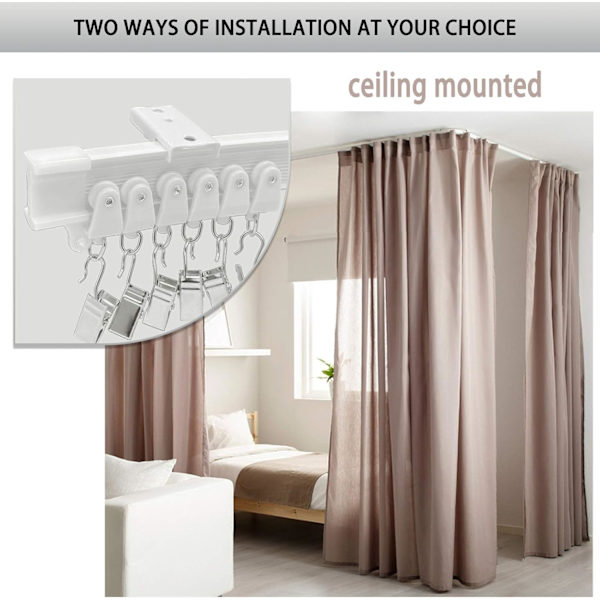 【BQ】Ceiling Curtain Track 4 Meter Ceiling Wall Mount Room Divider