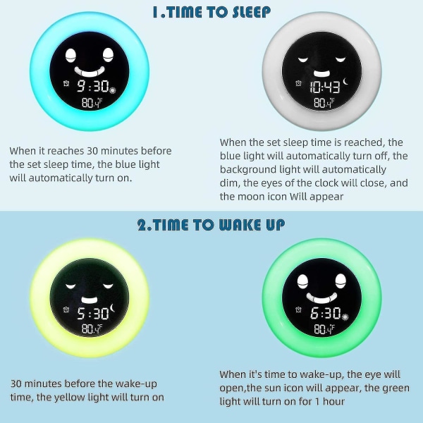 Tegnefilm kat minivækkeur 2022 Nyt børns søvn-vækkeur Kreativt digitalt elektronisk ur med natlys
