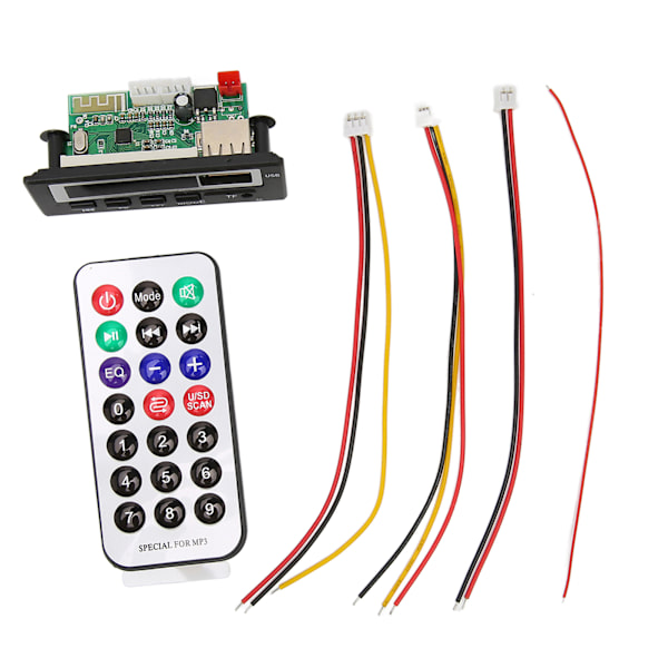 Bluetooth Decoder Board Håndfri Support USB Hukommelseskort FM Radio MP3 WMA Dekodningsmodul til Bil 12V