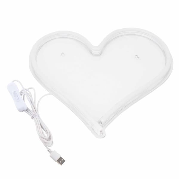 LED Neonljus USB-driven rosa hjärtformad skylt väggkonst sovrum Alla hjärtans dag-dekor