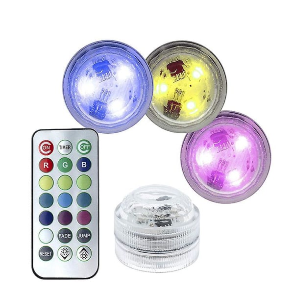10 kpl mini upotettavat led-valot kaukosäätimellä, pienet vedenalaiset teevalot