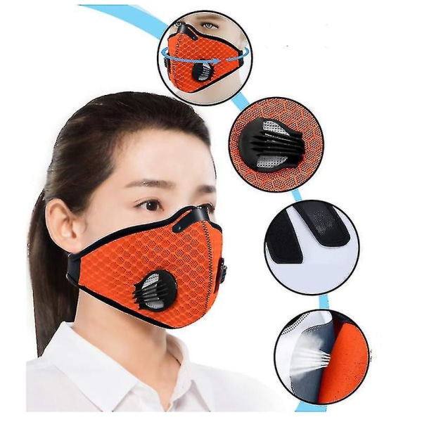 Cykelmaske Antibakteriel støv Ridemaske Sports Activated Carbon Mask 1stk blå 1pcs blue