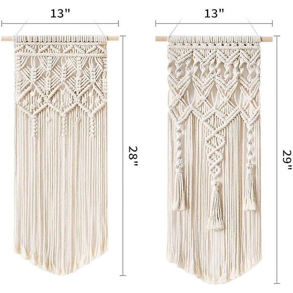2 kpl Macrame seinäripustin Boho koristeellinen tyylikäs kudottu kuvakudos - kaunis huoneisto makuuhuone häähuoneisto huoneen sisustus kodin sisustus