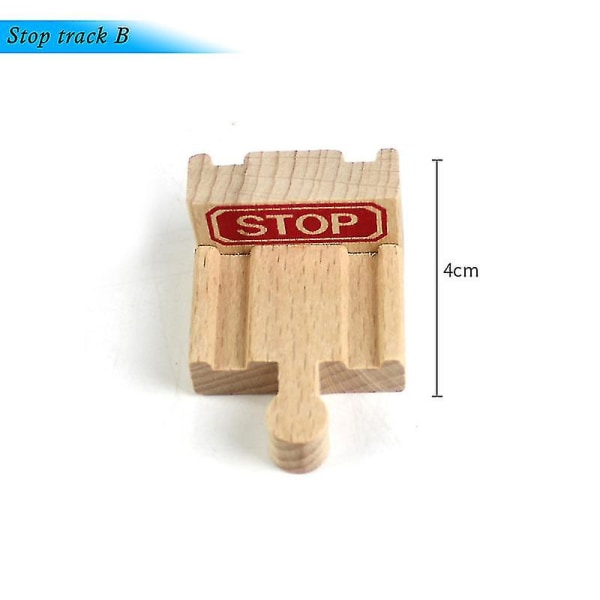 Hhcx-various Wooden Train Track Components Beech Train Track Set Children Train Toys Gifts Accessories Compatible With Thoma Friends Stop track B