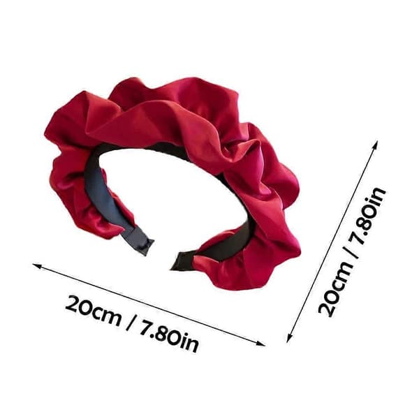 【BQ】Bredt plissert ensfarget hårbøyle for kvinner Red