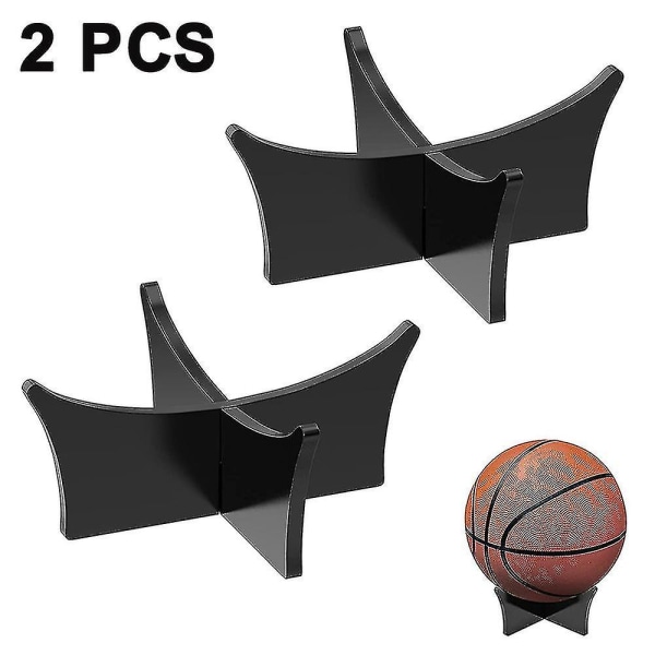 2 delar Basketställ Hållare Fotbollsstativ Akryl Ball Display Black